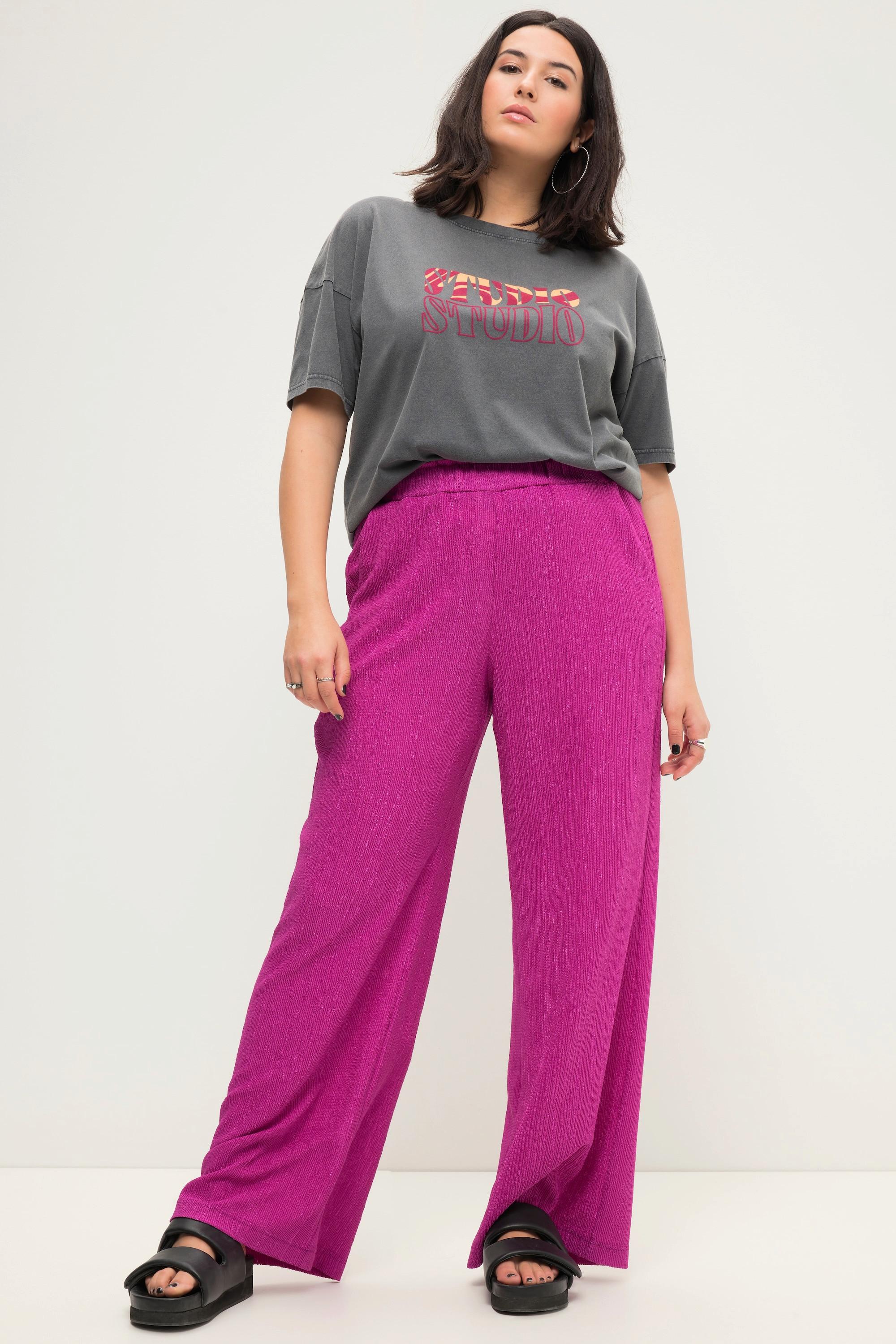 Studio Untold Pantalon Large Crêpe Taille Élastique  