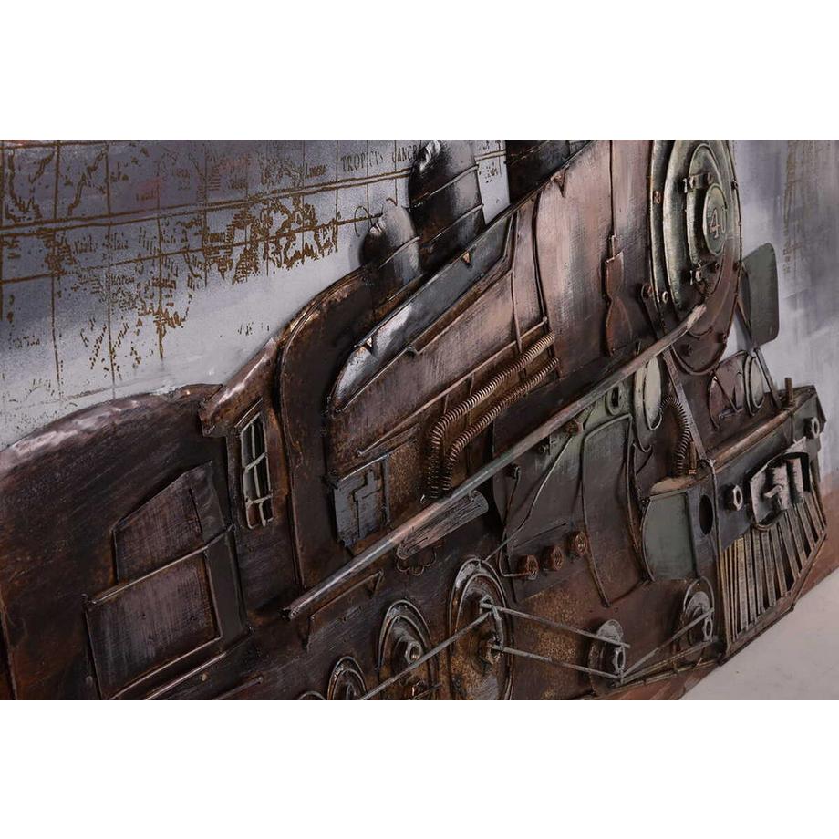 mutoni Tableau métallique 3D locomotive à vapeur Visionik 140x70  