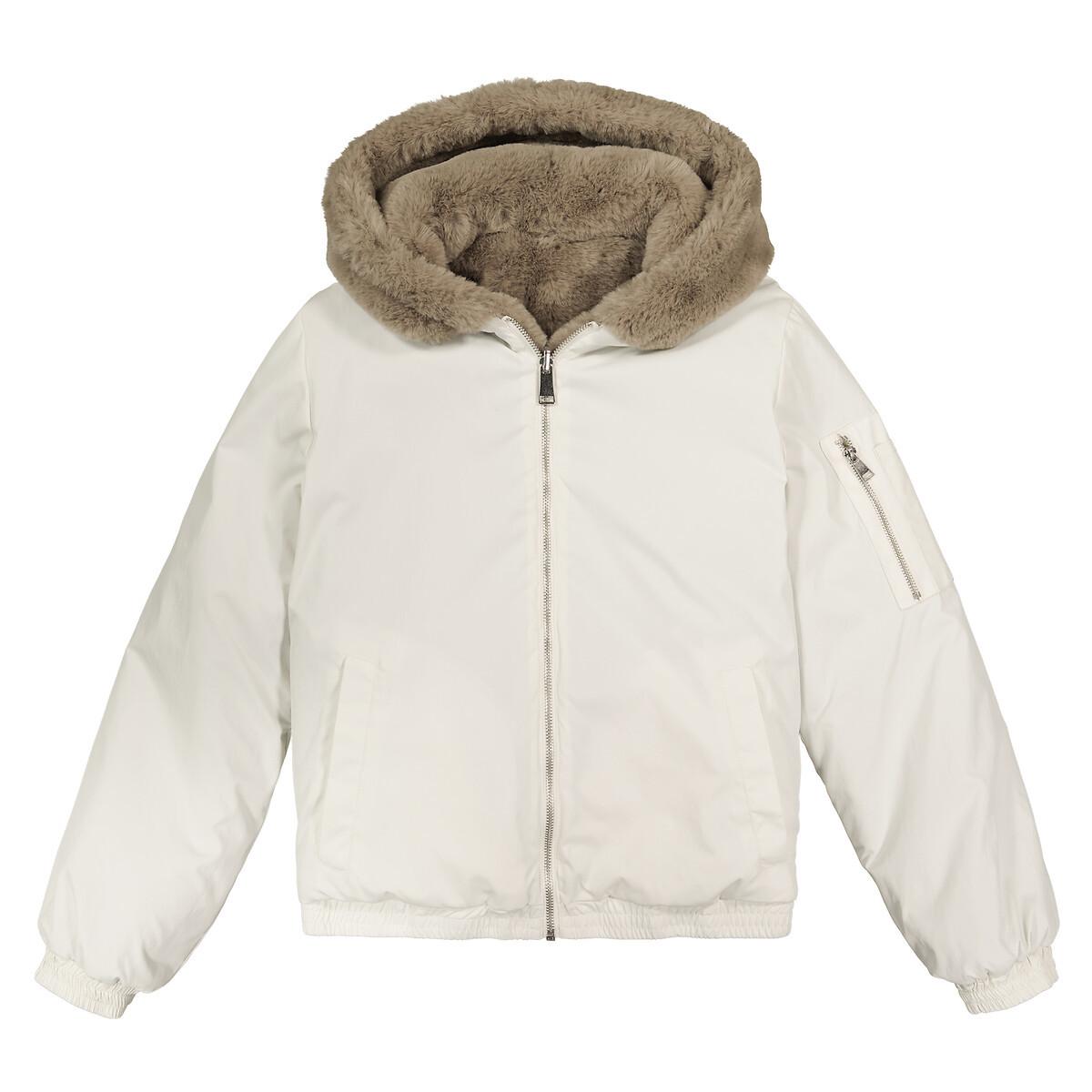 La Redoute Collections  Blouson réversible tissu duveteux à capuche 