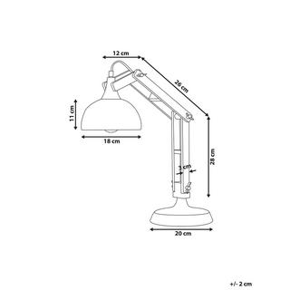 Beliani Lampe de bureau en Bois d'hévéa Industriel SALADO  