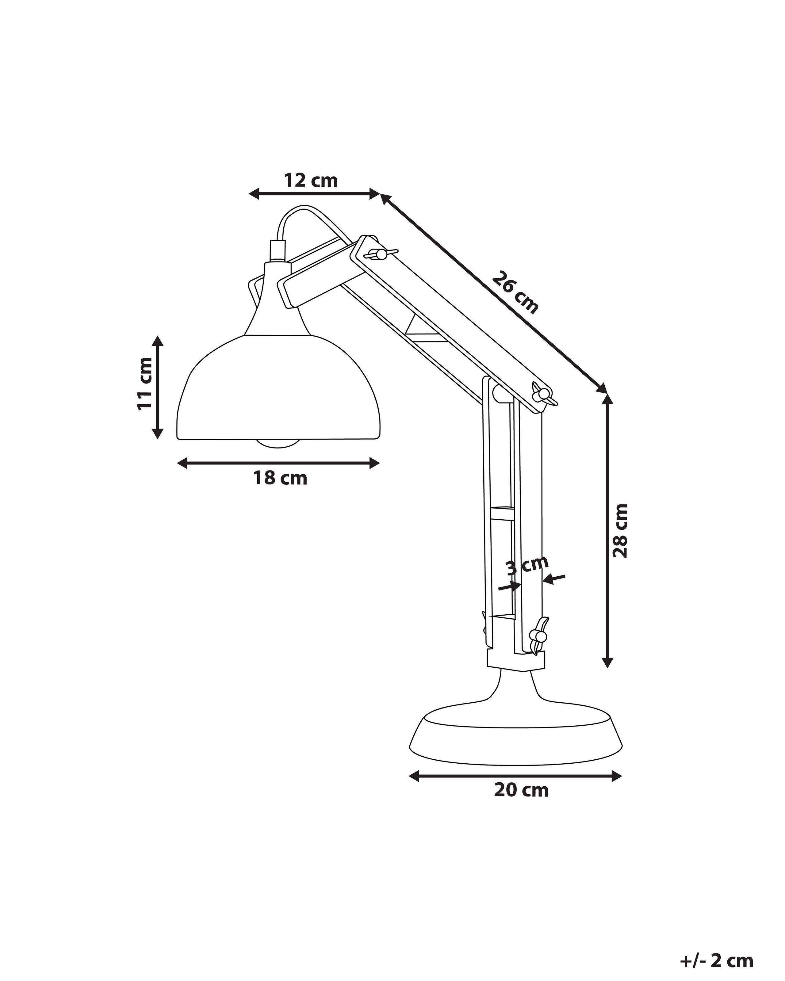 Beliani Lampe de bureau en Bois d'hévéa Industriel SALADO  