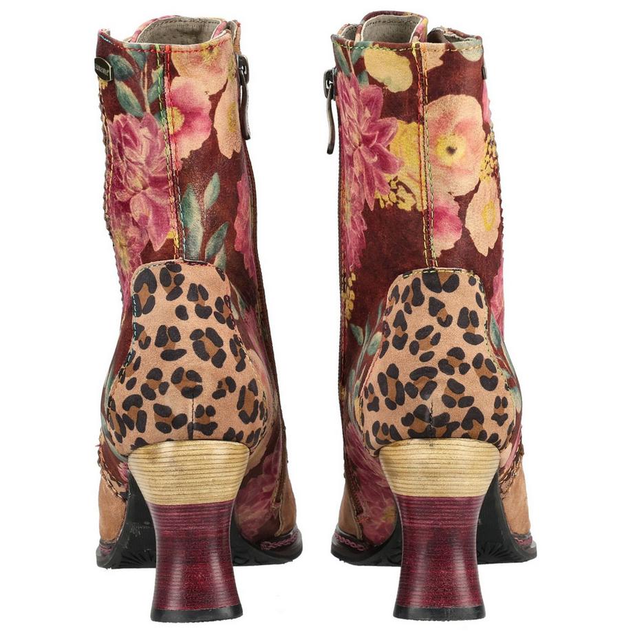 Laura Vita Bottine à lacets avec motifs floraux et léopard  