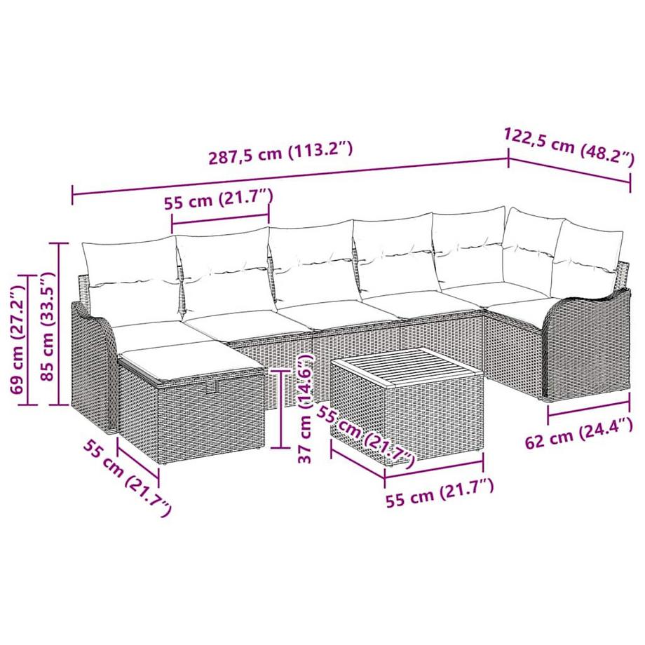 VidaXL Outdoor sitzset poly-rattan  