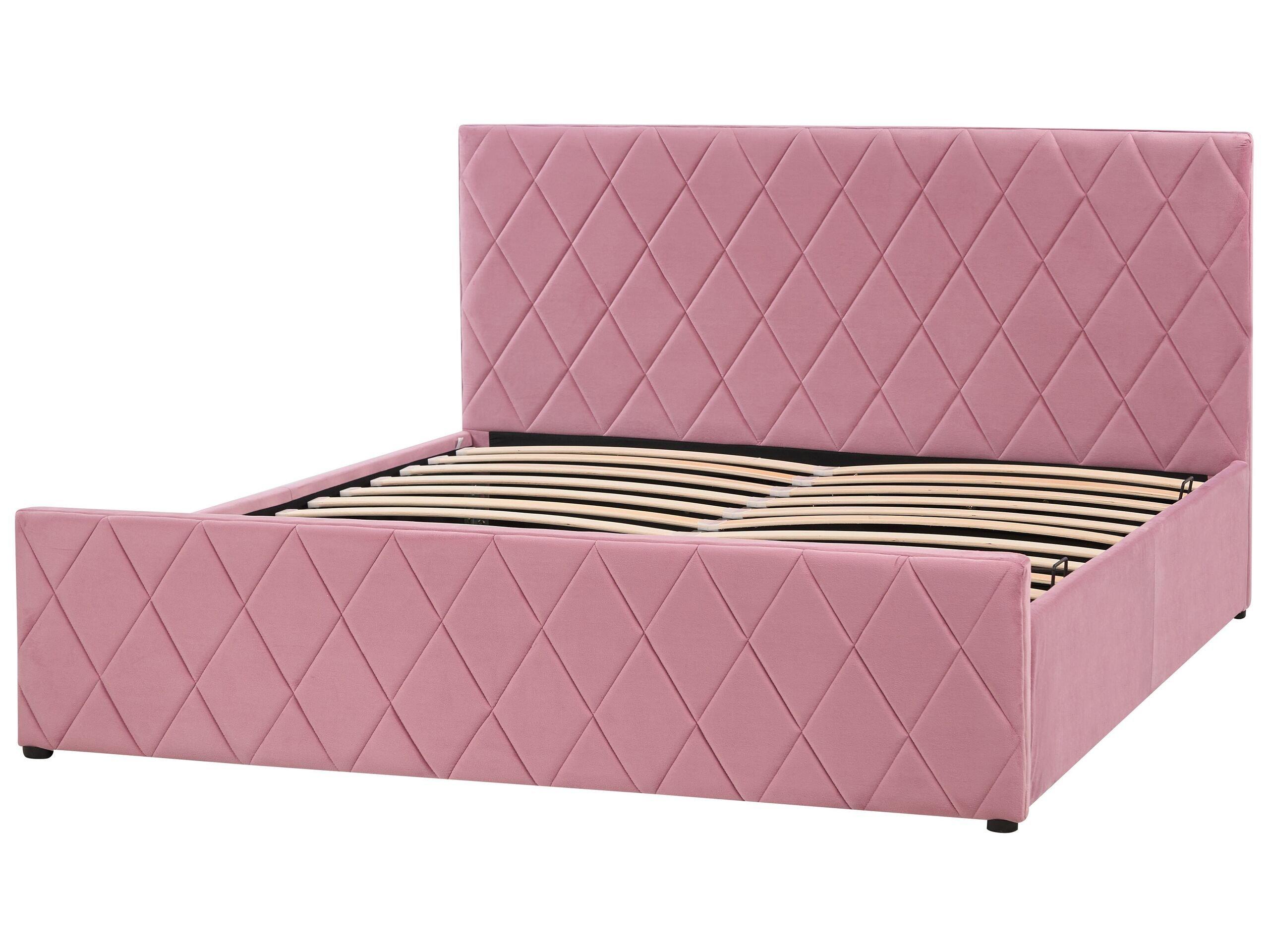 Beliani Bett mit Lattenrost aus Samtstoff Modern ROCHEFORT  