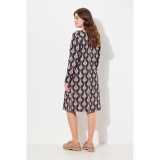 Ulla Popken  Robe en molleton de coton bio, encolure bateau et manches longues 