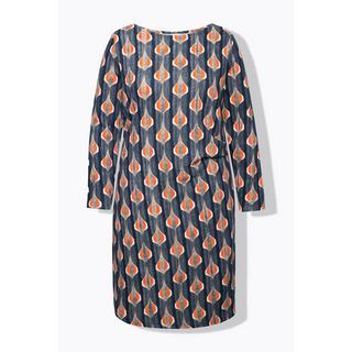 Ulla Popken  Robe en molleton de coton bio, encolure bateau et manches longues 