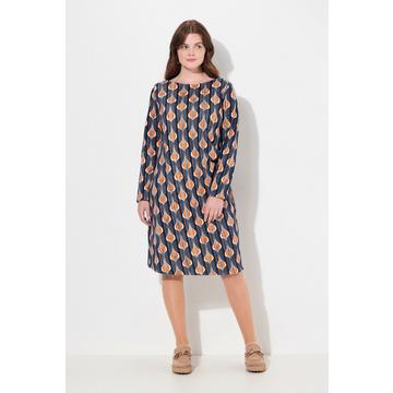 Robe en molleton de coton bio, encolure bateau et manches longues