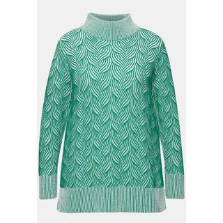 Ulla Popken  Maglione in cotone biologico con trecce e maniche lunghe 