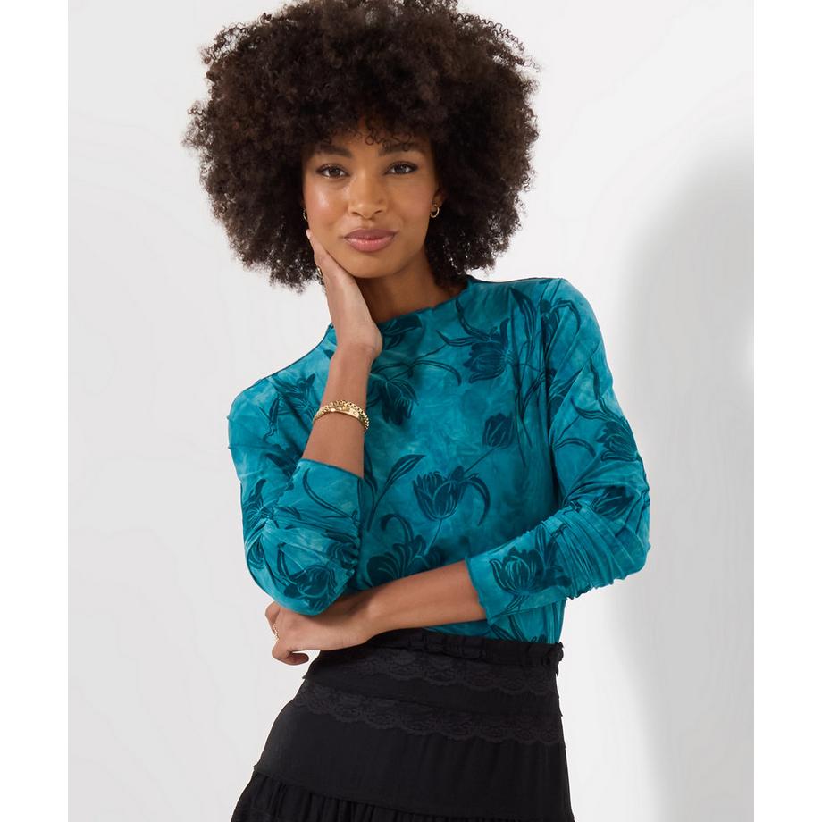Joe Browns Henley en Jersey à Col Montant et Motif Floral Floqué  