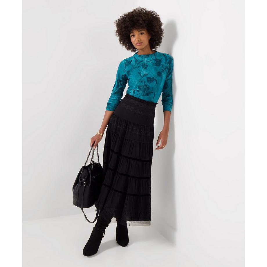Joe Browns Henley en Jersey à Col Montant et Motif Floral Floqué  