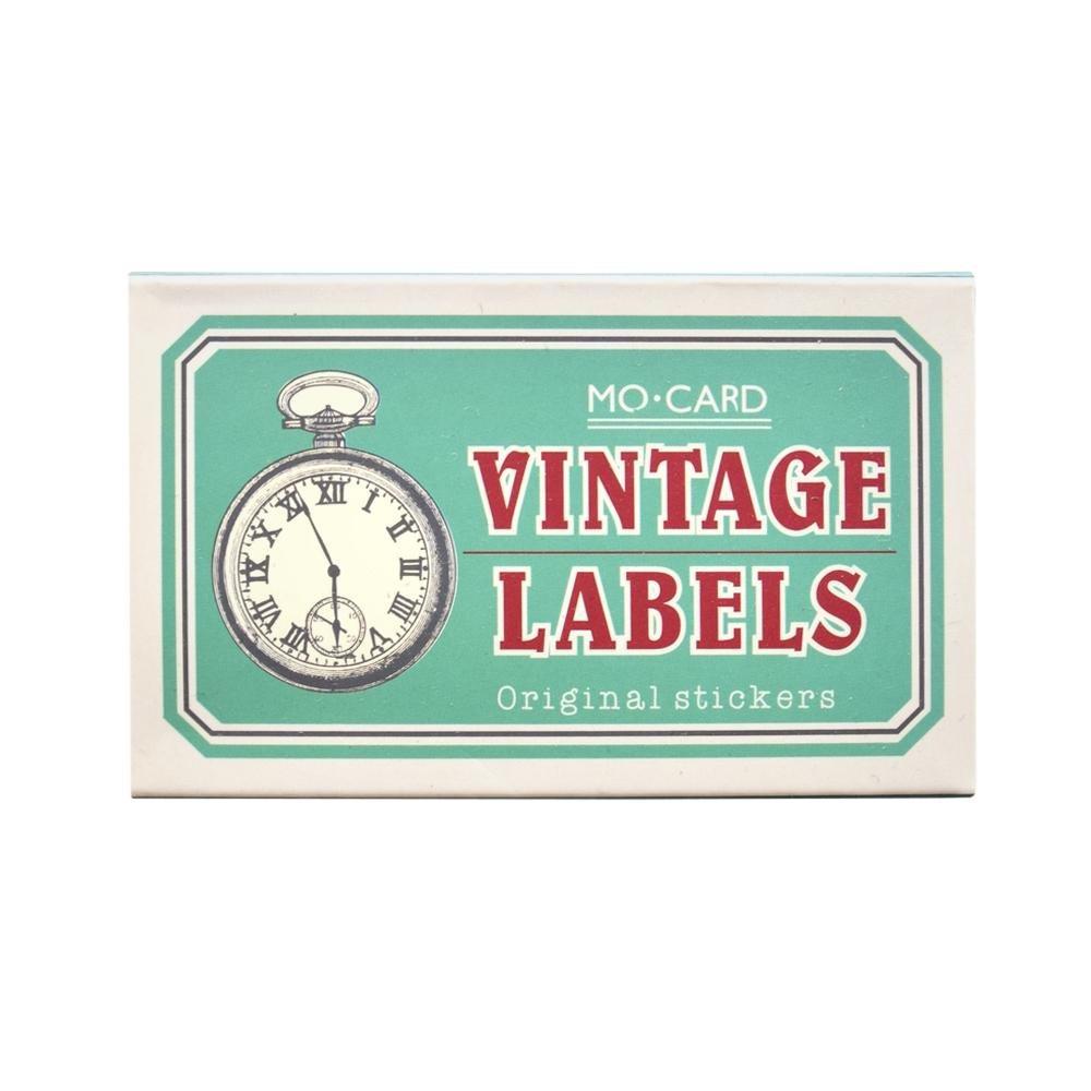 eStore 60x Aufkleberetiketten in Box, Vintage - Nr. 4  