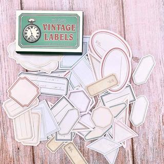 eStore 60x Aufkleberetiketten in Box, Vintage - Nr. 4  