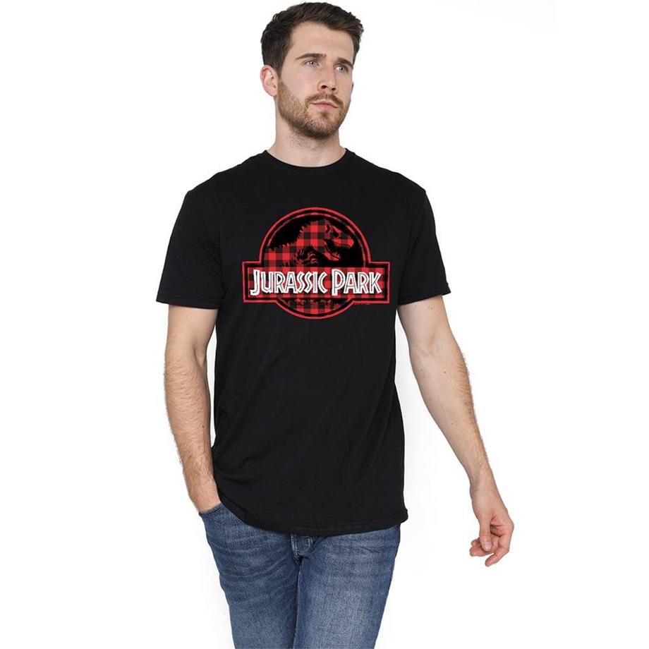Jurassic Park T-Shirt à Logo et Motif Écossais  