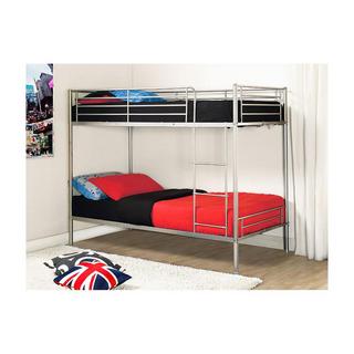 Vente-unique Etagenbett + Matratze 2Silberfarben DUOTIS II  