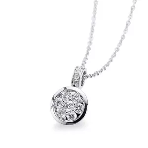 Collier 585/14K Weissgold Diamant 0.09ct. 42 cm