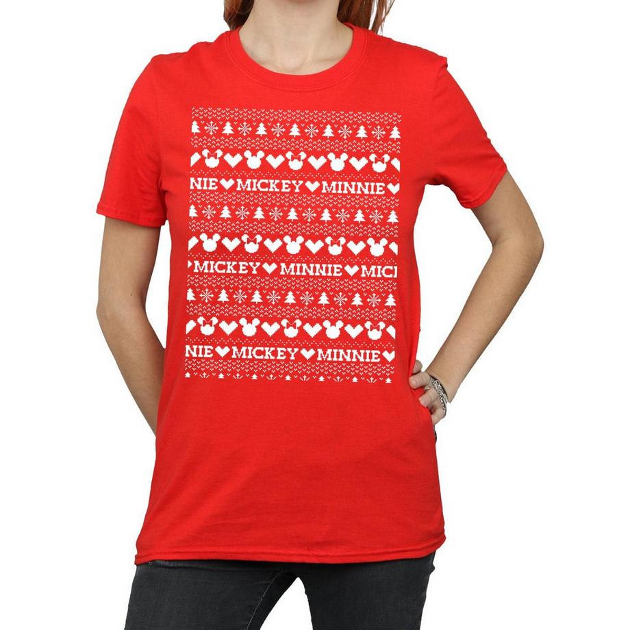 Disney Mickey Minnie Christmas Jumper T-Shirt  
