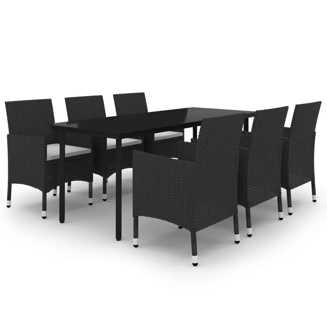 VidaXL - Garten-essgruppe poly-rattan, One Size, Schwarz