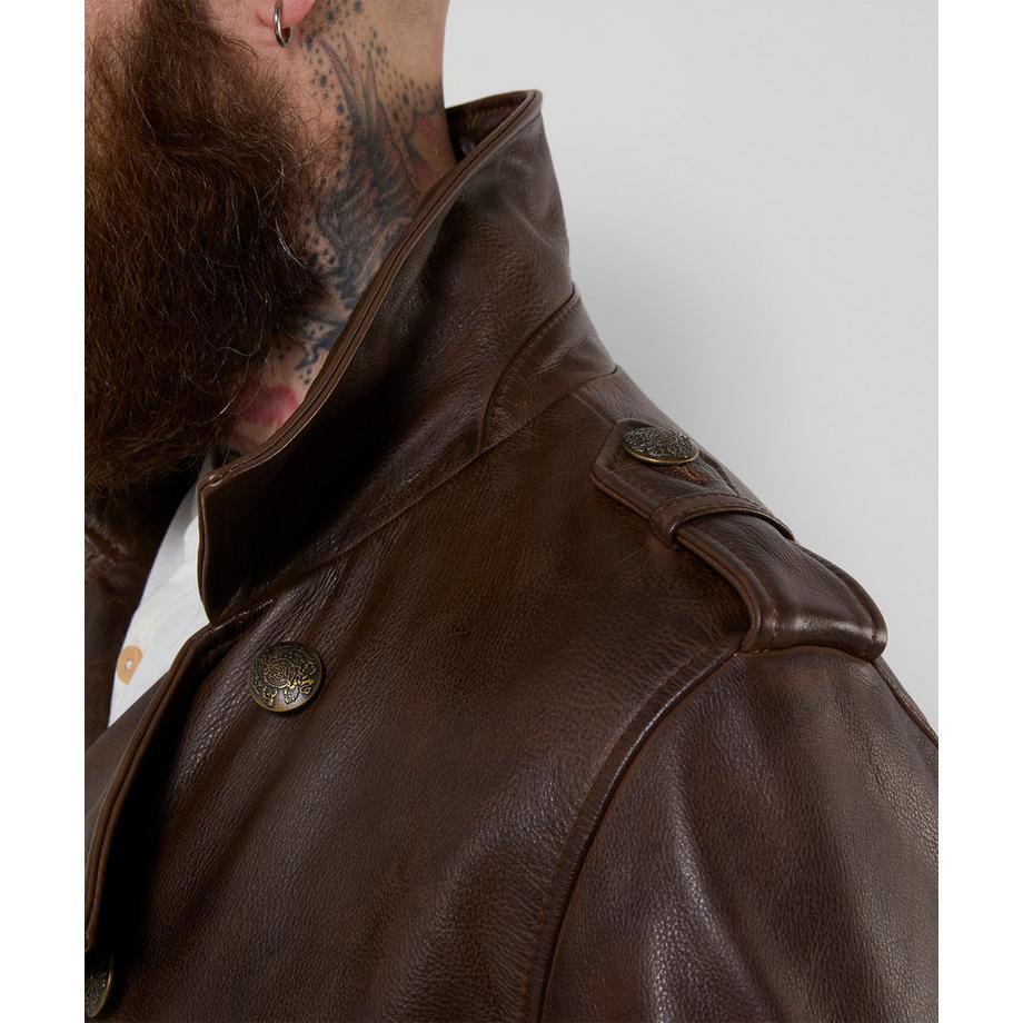 Joe Browns Langer Military-Ledermantel  