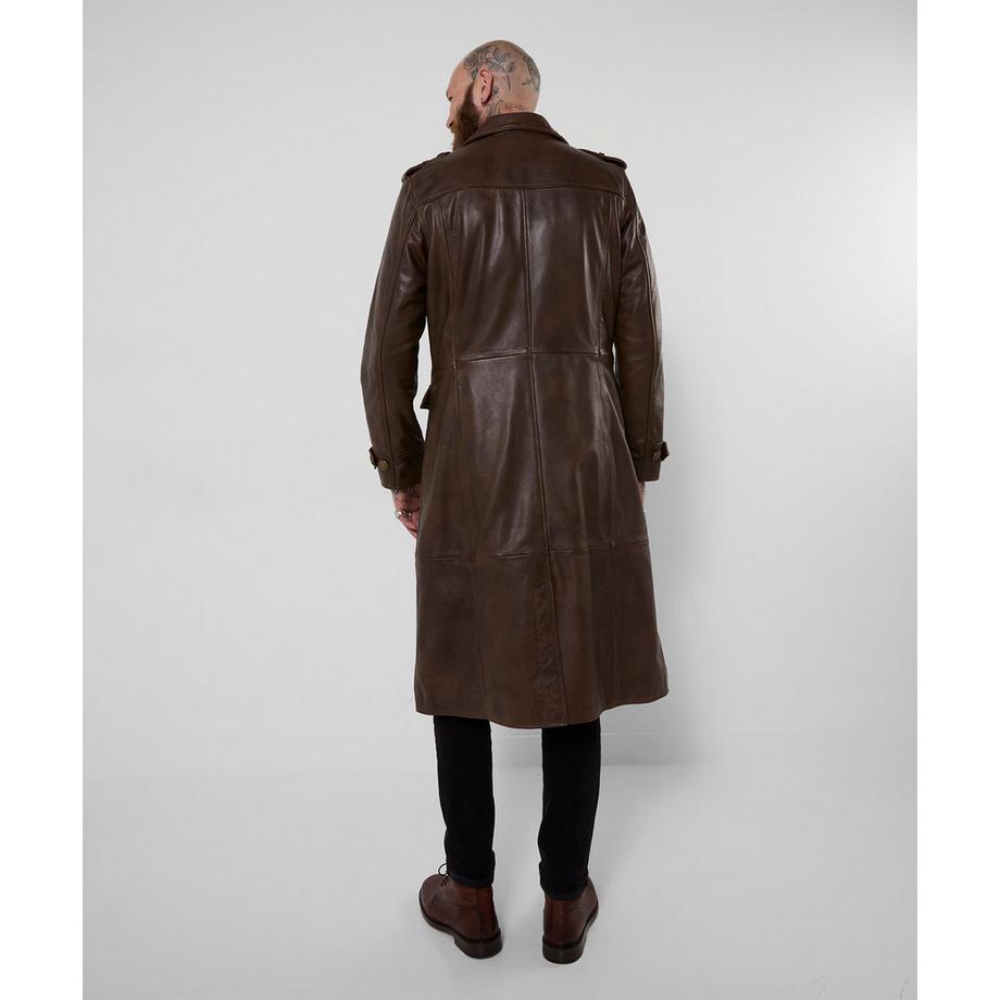 Joe Browns Langer Military-Ledermantel  