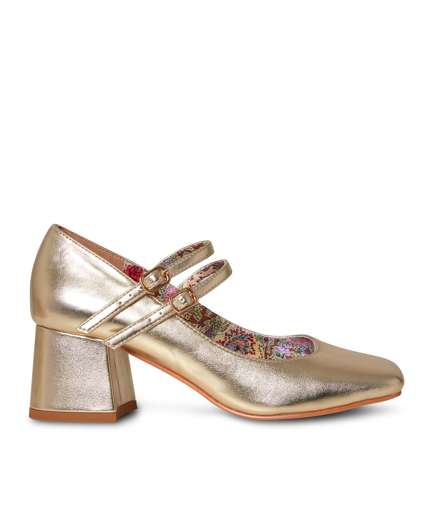 Joe Browns  Metallic Gold Doppelriemen Schuhe 