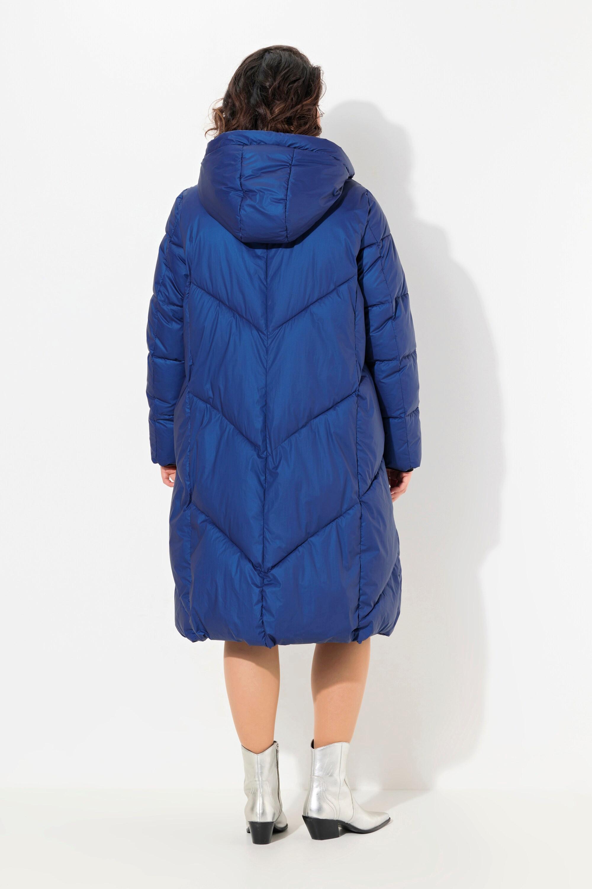 Ulla Popken Manteau matelassé Coupe évasée Capuche Cordon de serrage  