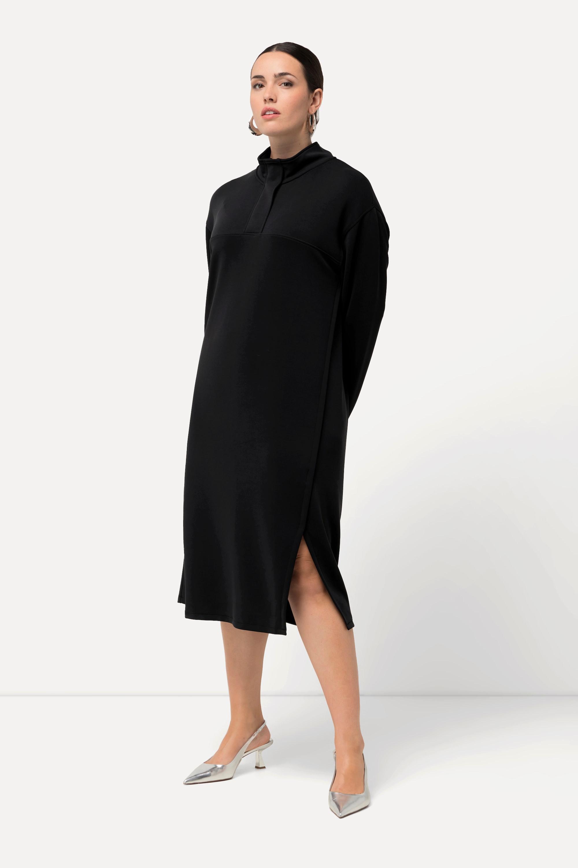 Ulla Popken Abito di felpa Spacco sull'orlo Collo alto Maniche lunghe  