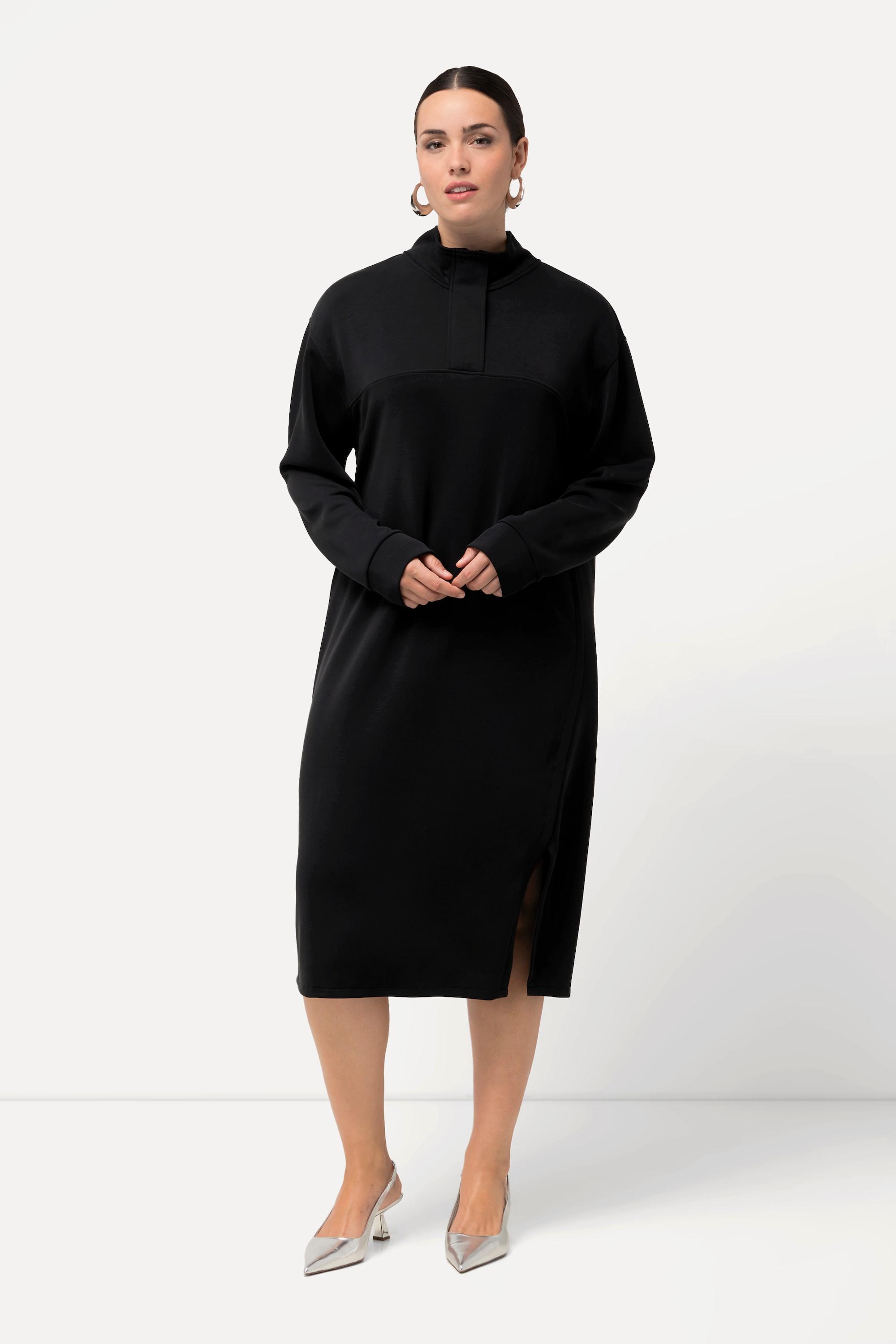 Ulla Popken Abito di felpa Spacco sull'orlo Collo alto Maniche lunghe  