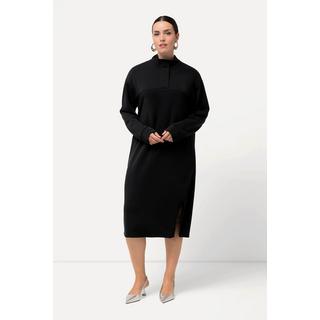 Ulla Popken Abito di felpa Spacco sull'orlo Collo alto Maniche lunghe  