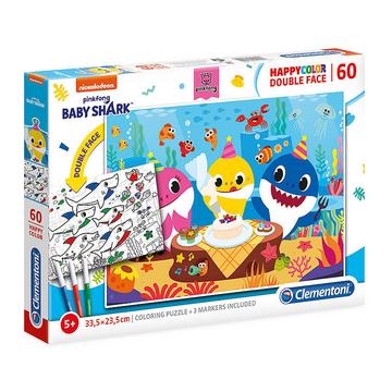 Puzzle Baby Shark Geburtstag zum Ausmalen (60Teile)