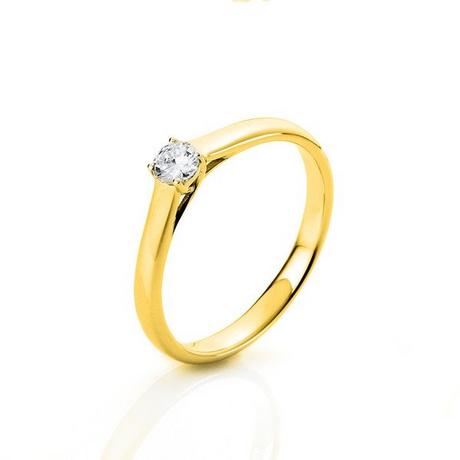 MUAU Schmuck  Solitär-Ring 750/18K Gelbgold Diamant 0.2ct. 
