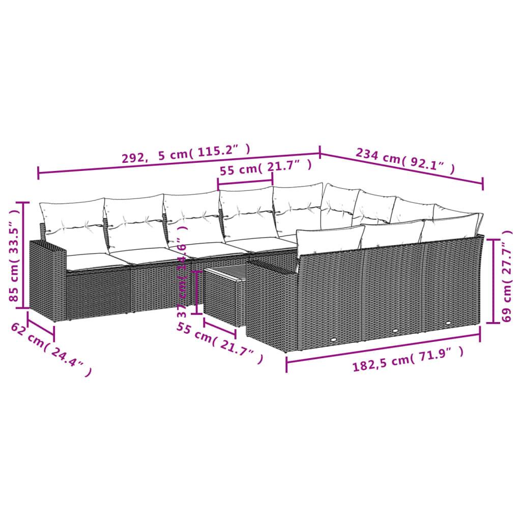 VidaXL Ensemble de canapés de jardin rotin synthétique  