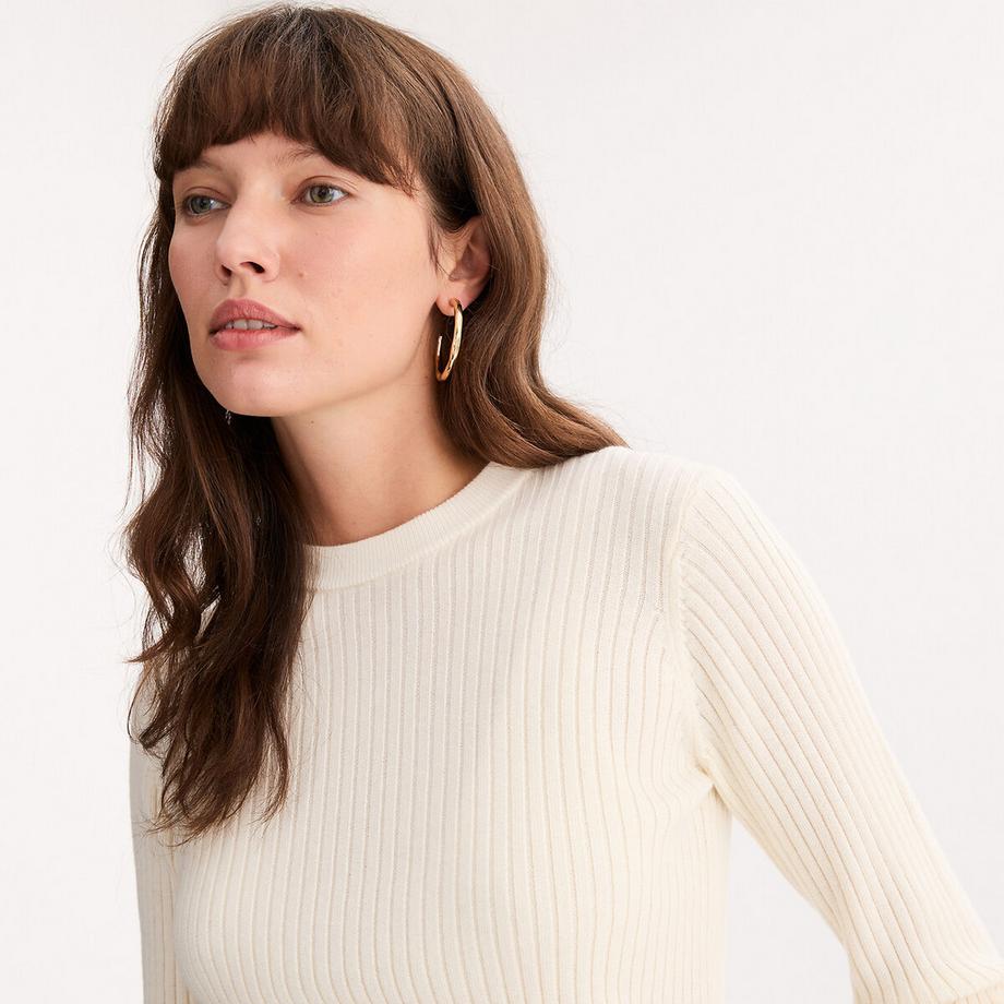 La Redoute Collections Pull Col Rond Maille Côtelée  