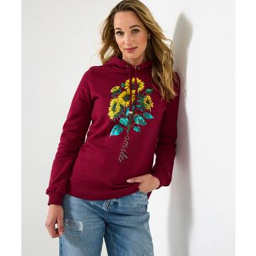 Kapuzenpullover mit Sonnenblumen-Print