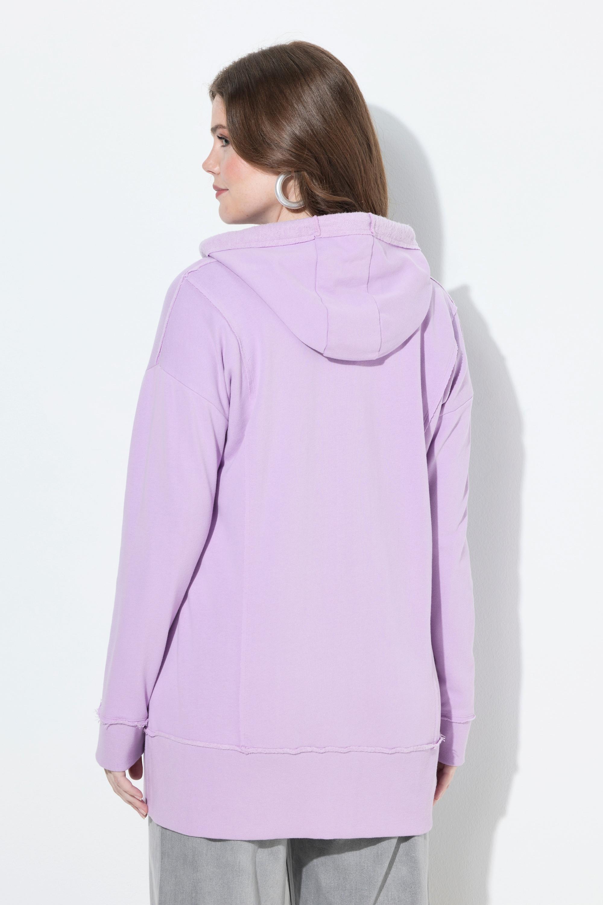 Ulla Popken Giacchetta con orli non rifiniti cappuccio maniche lunghe  