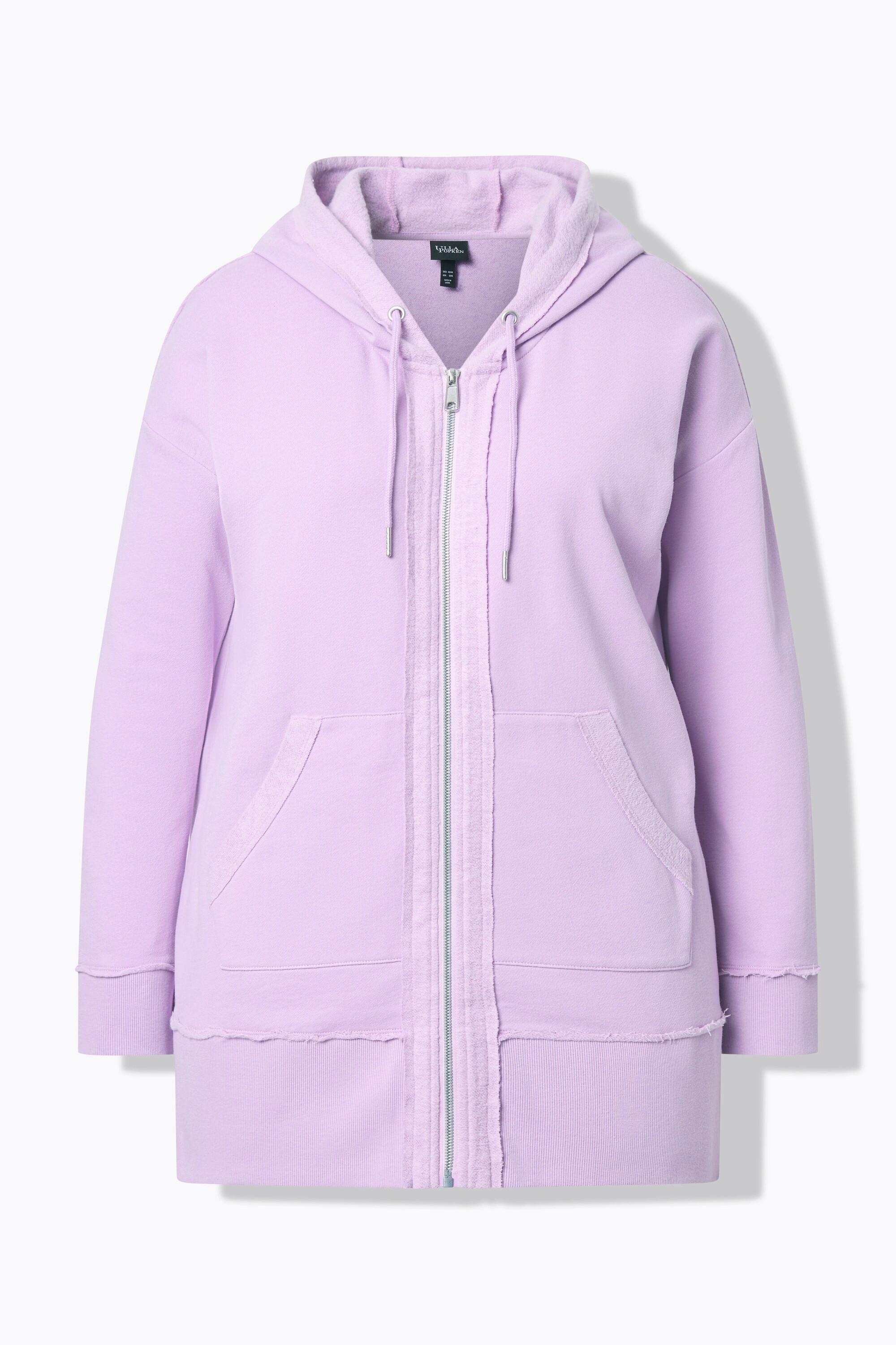 Ulla Popken Giacchetta con orli non rifiniti cappuccio maniche lunghe  