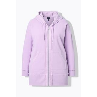 Ulla Popken Giacchetta con orli non rifiniti cappuccio maniche lunghe  