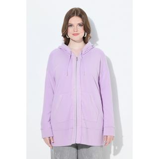 Ulla Popken Giacchetta con orli non rifiniti cappuccio maniche lunghe  