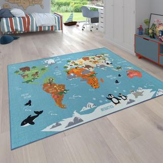 Paco Home Cartes du monde des tapis pour enfants  