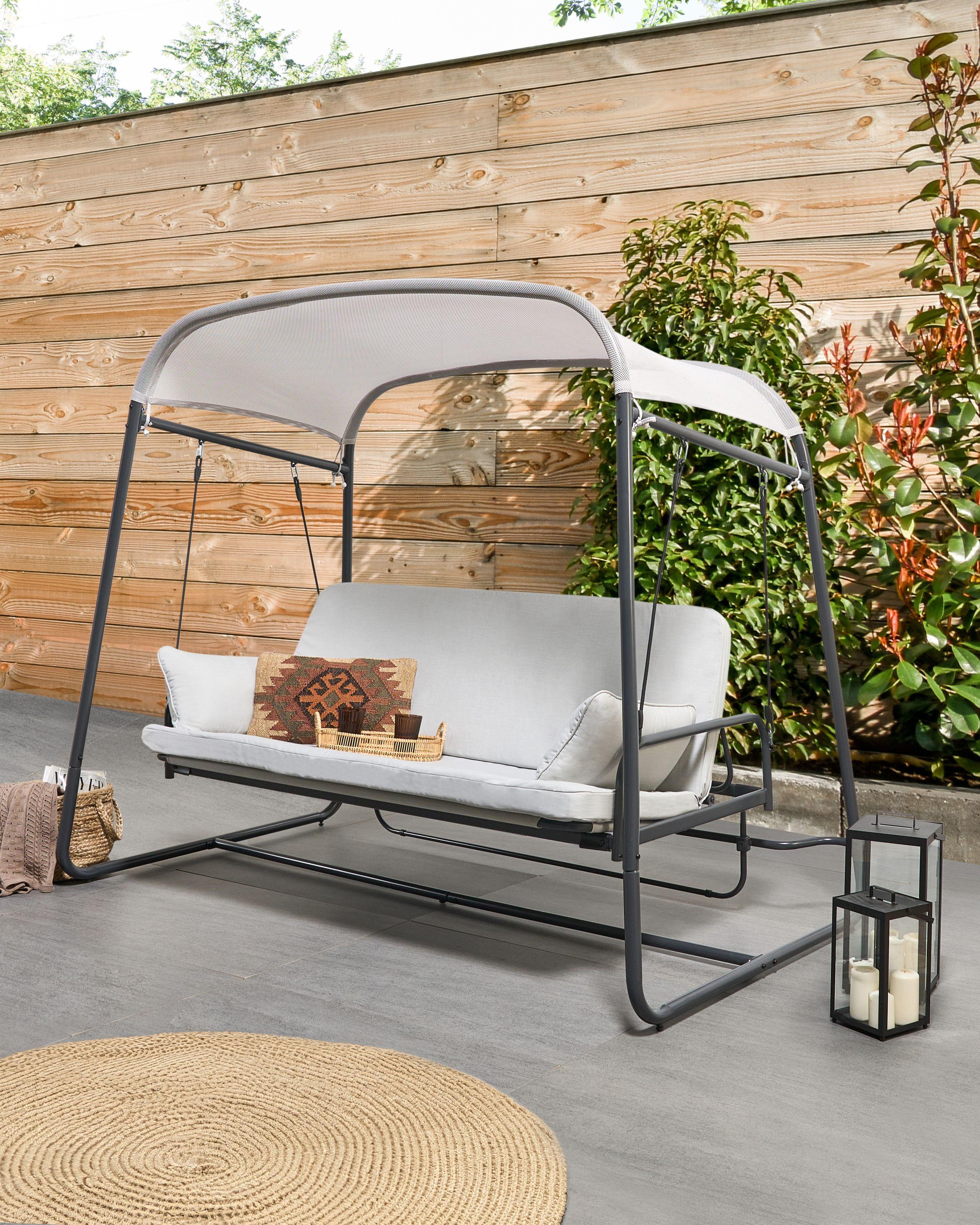 Beliani Balancelle de jardin en Acier Méditerranéen MARSCIANO  