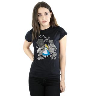 Alice in Wonderland Alice nel Paese delle Meraviglie T-Shirt Stampa Floreale  