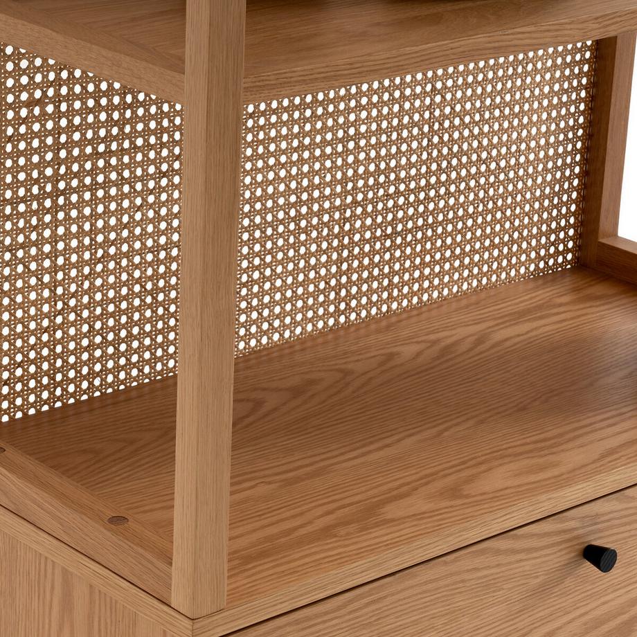 La Redoute Intérieurs  Bibliothèque en chêne et cannage de rotin 