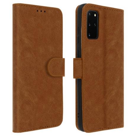 Avizar  Housse Galaxy S20 Plus Clapet Marron 