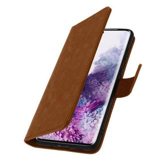 Avizar  Housse Galaxy S20 Plus Clapet Marron 