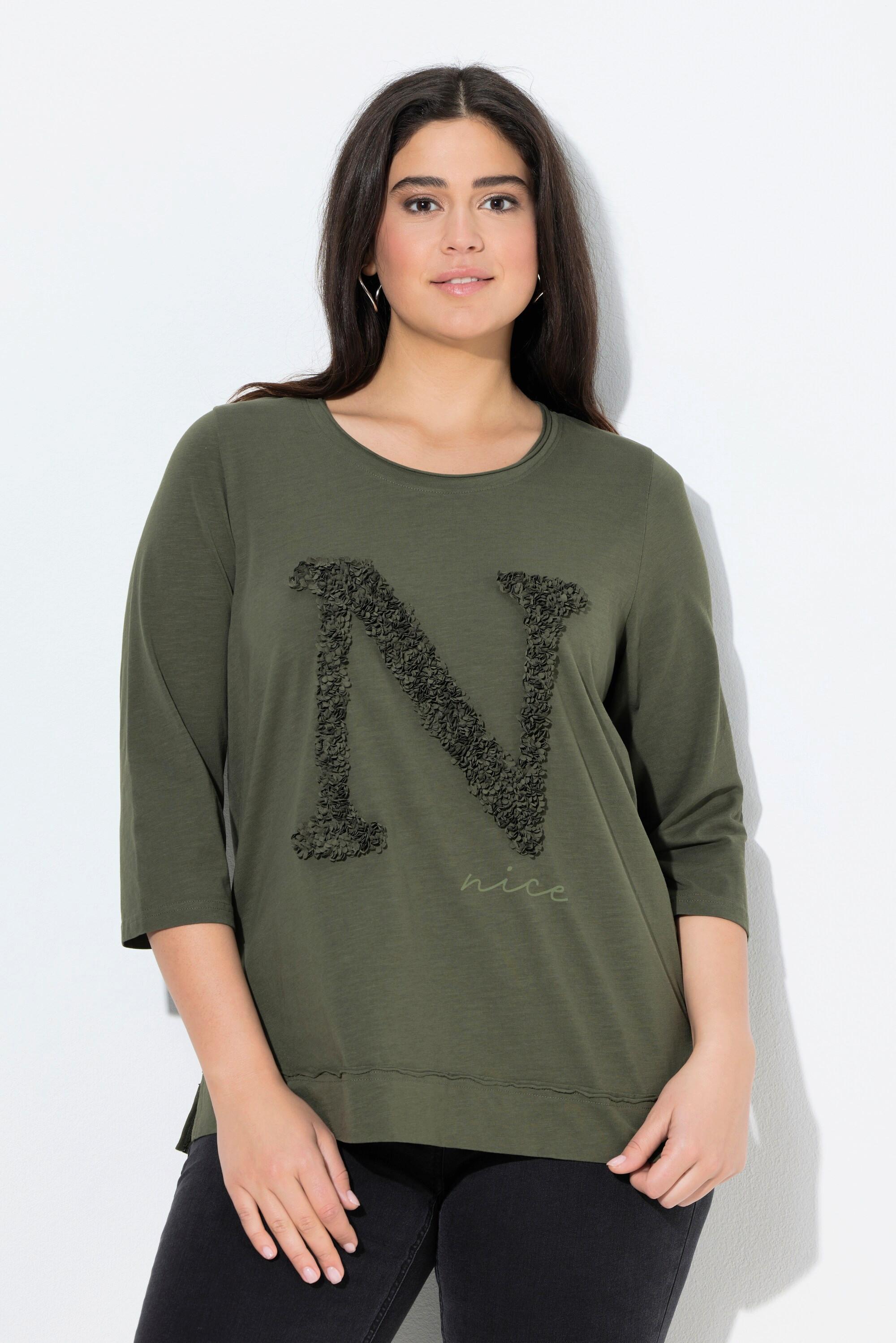 Ulla Popken Nice Classic Girocollo Maniche 3/4 Maglia  