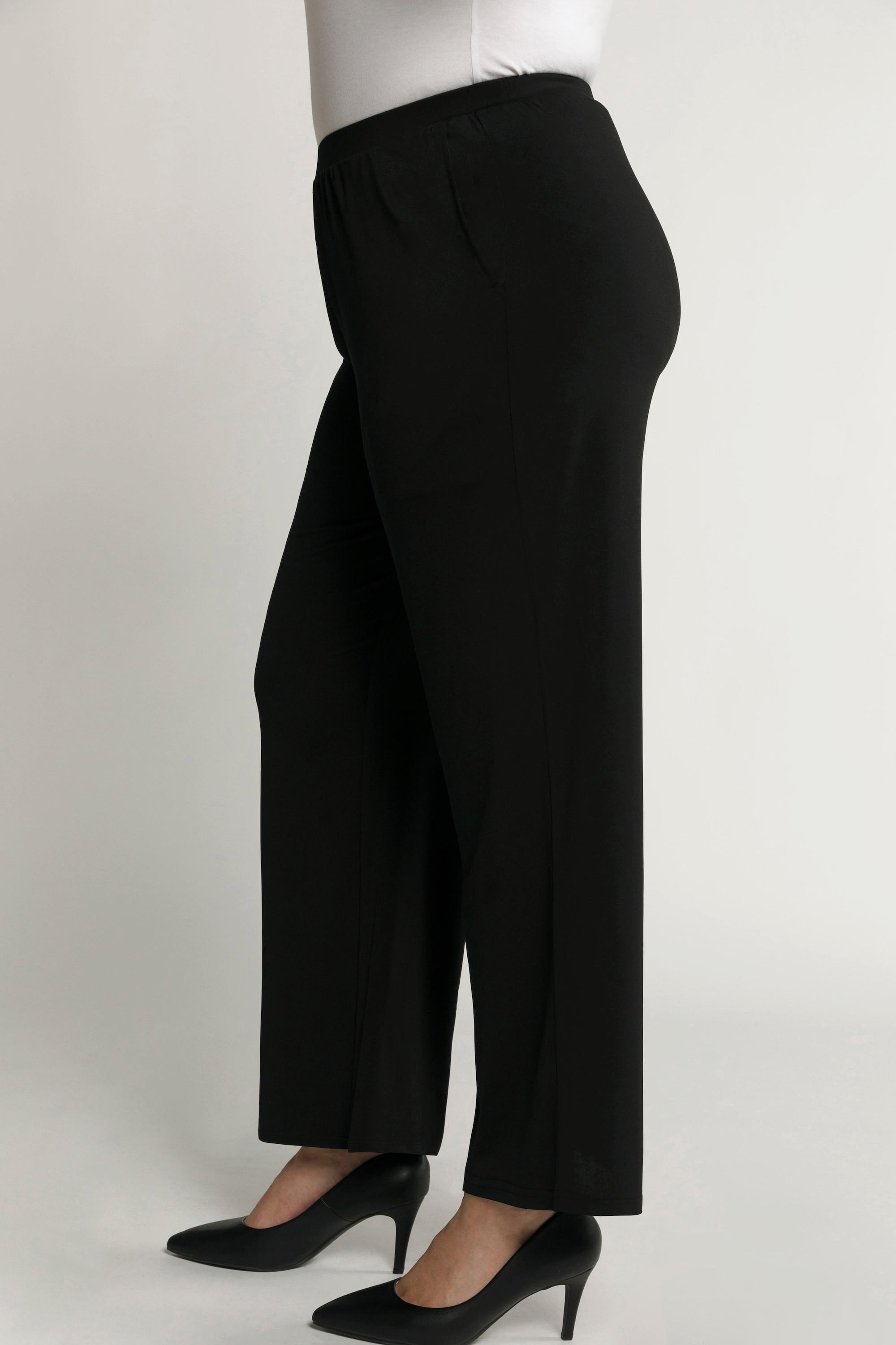 Ulla Popken  Pantalon en jersey, jambe large et taille élastique 