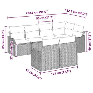 VidaXL Gartensofa-set poly-rattan  