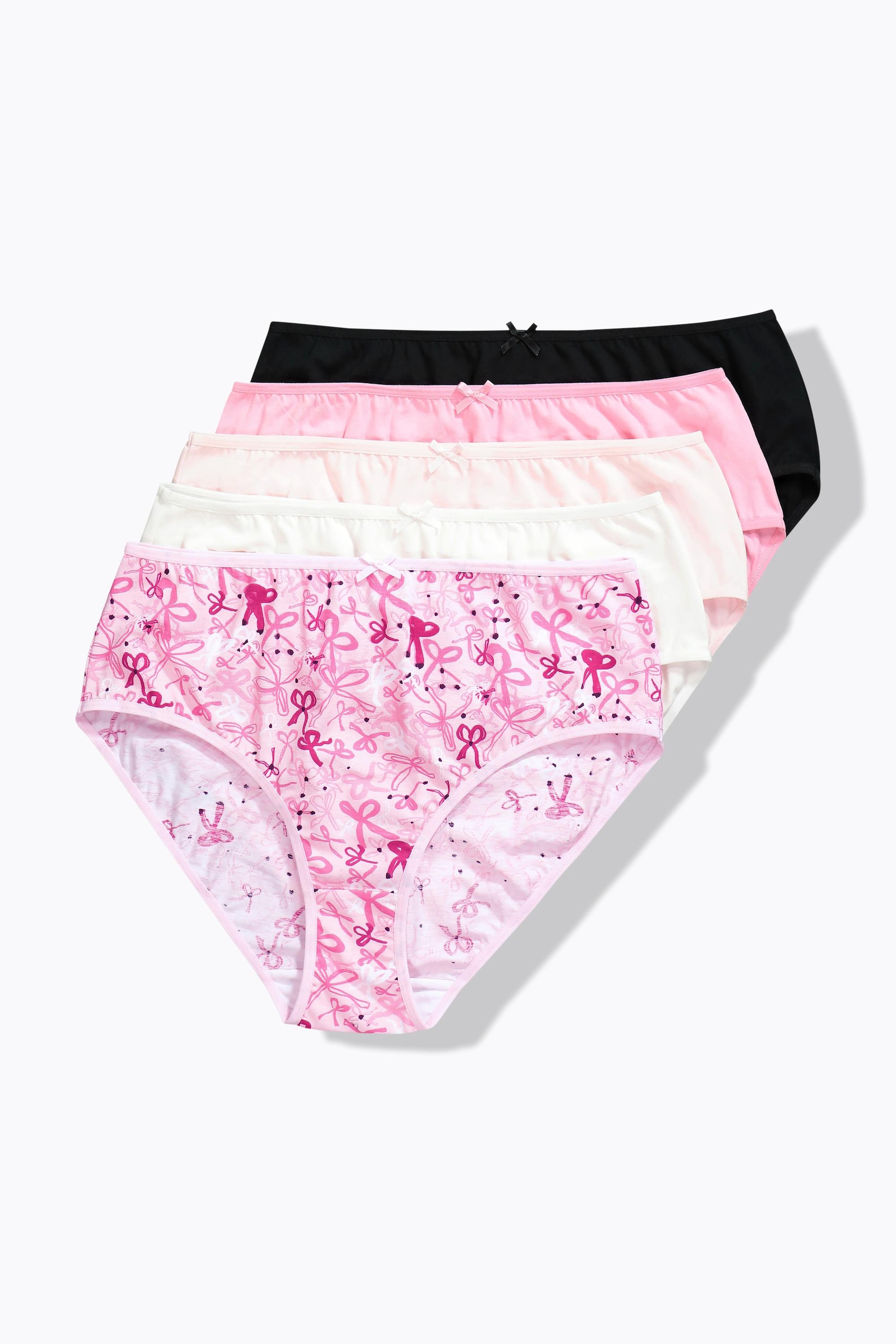 Ulla Popken Slip Midi Confezione da 5 Fiocchi Tinta Unita  