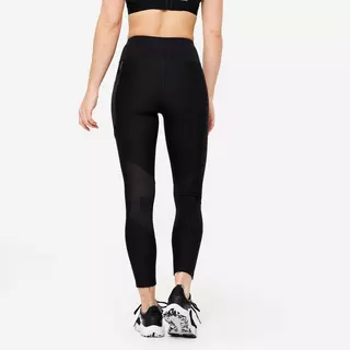 DOMYOS Legging taille haute gainant Fitness Cardio Femme Bleu