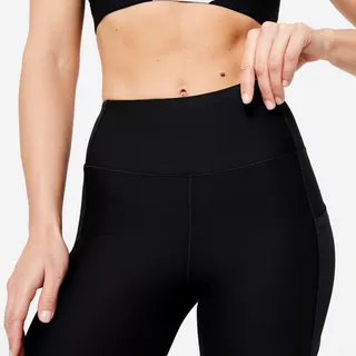 DOMYOS Legging avec poche t l phone Fitness Cardio Femme Noir