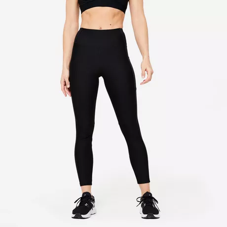 DOMYOS Legging avec poche t l phone Fitness Cardio Femme Noir